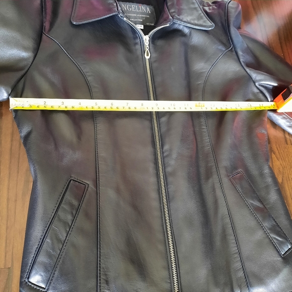 Woman Black Leather Jacket, Size M - Picture 8 of 9